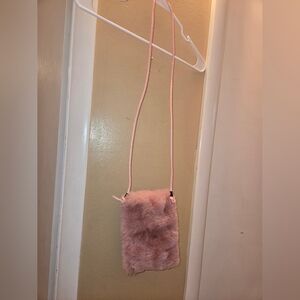 Pink Faux Fur Pink Crossbody Bag